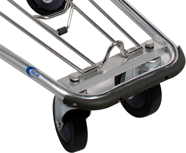 4 Wheels Duty Free Stainless Steel Airport Shopping Trolley Cart