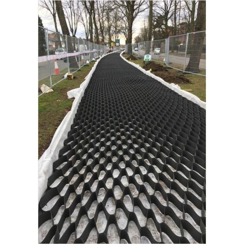 Plastic Gravel Grid Plastic Smooth Textured HDPE Geocell Geogrid for Driveway Plastic Gravel Stabilizer