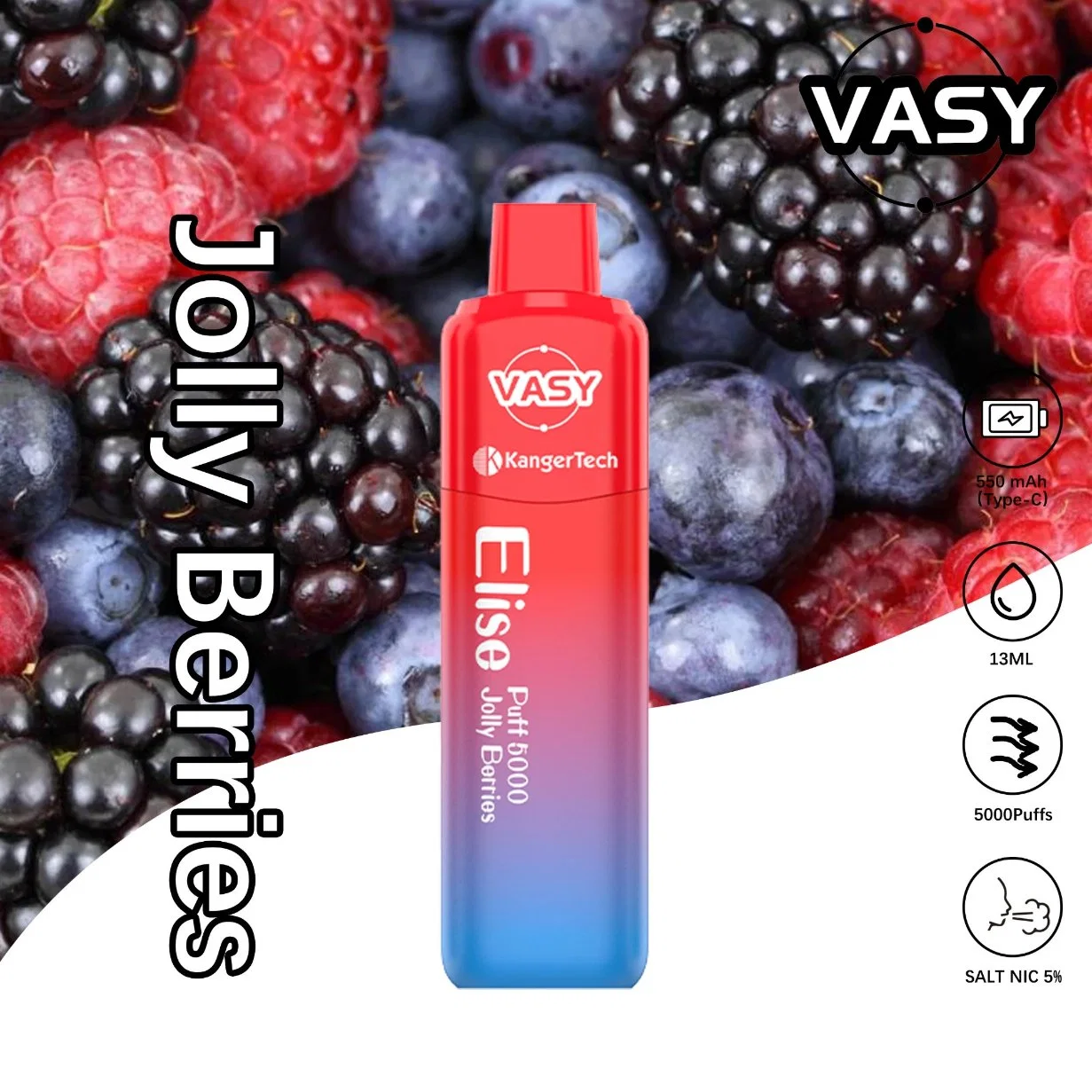 2023 New Arrival Vasy Elise 5000 Puffs Wholesale/Supplier Disposable/Chargeable Vape E Cigarette
