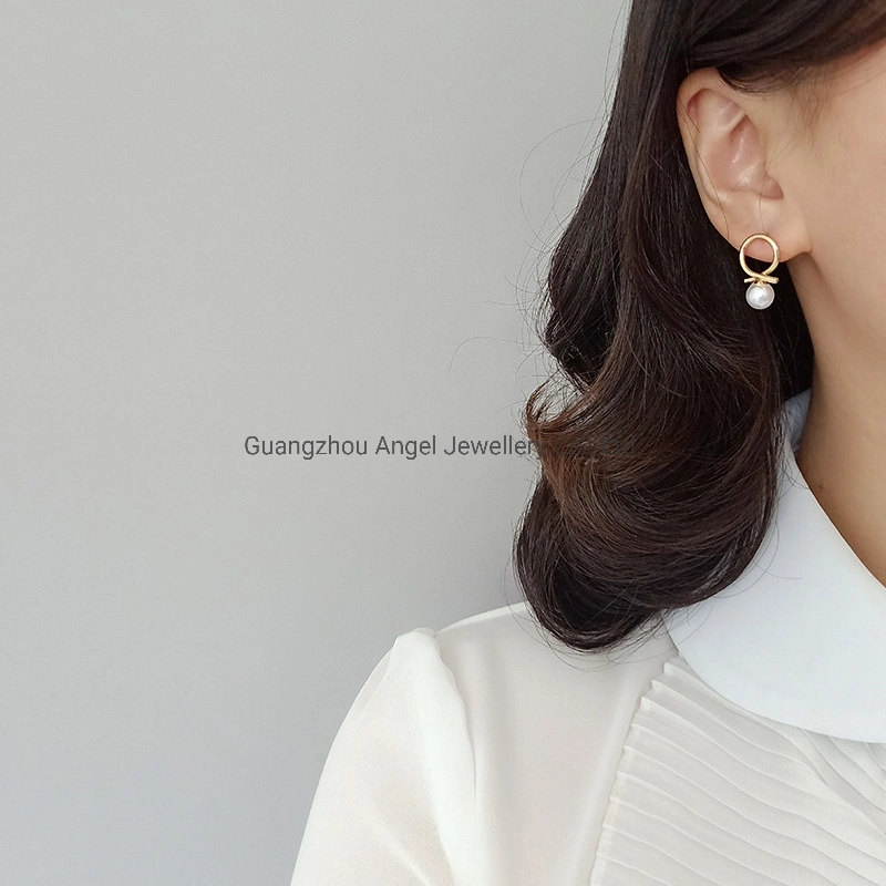 Exquisite Korean Temperament Simple Design Fine S925 Sterling Silver Pearl Earrings