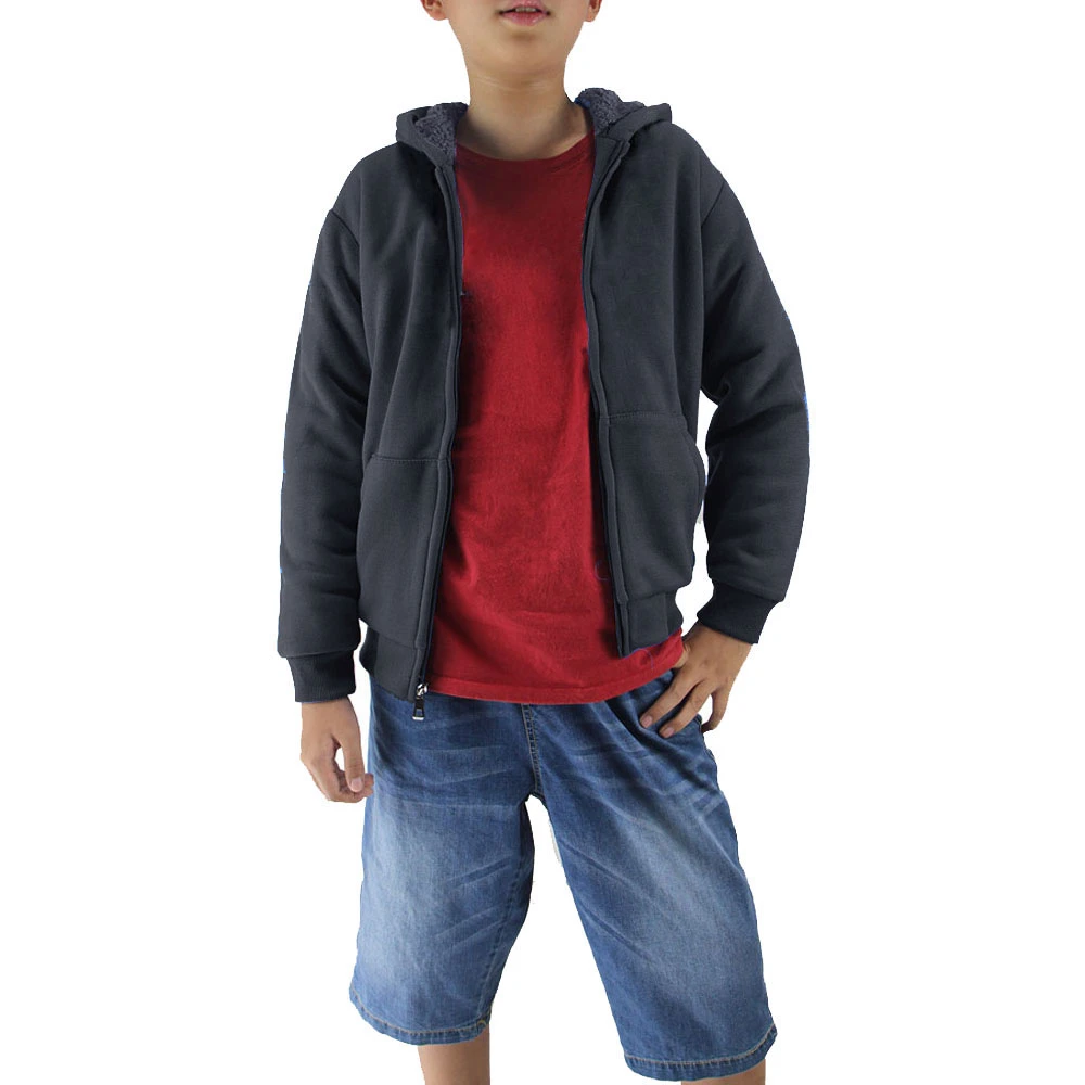 Boy's Hoodie Sherpa Lined Full Zip