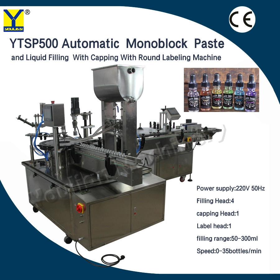 Ytsp500 Monoblock Filling Capping Labeling Machine for Bath Foam