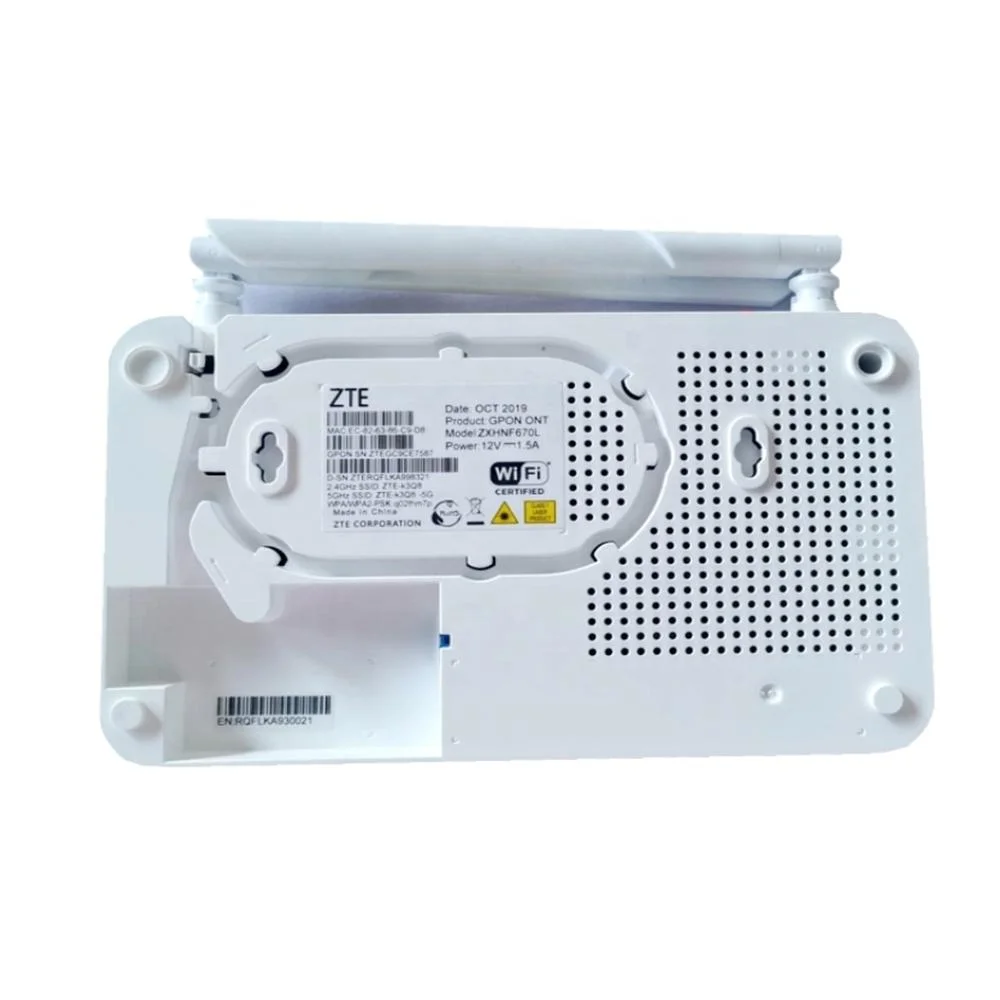 Hot Sale Zxhn Gpon Ont. F670L 4ge 5G, 2.4G à double bande de l'ONU, routeur WiFi F670 F670L