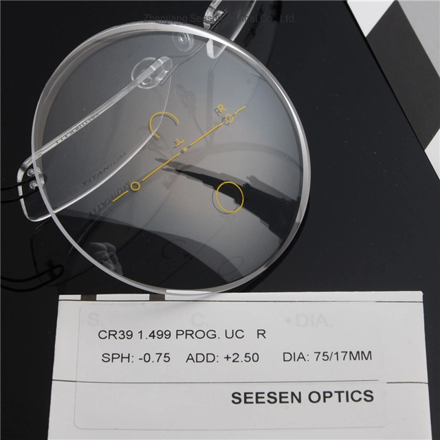 Hochwertige CR39 1,499 UC Progressive Optical Lens Großhandel Brillen Optische Linsen Multifokale Linsen Preis