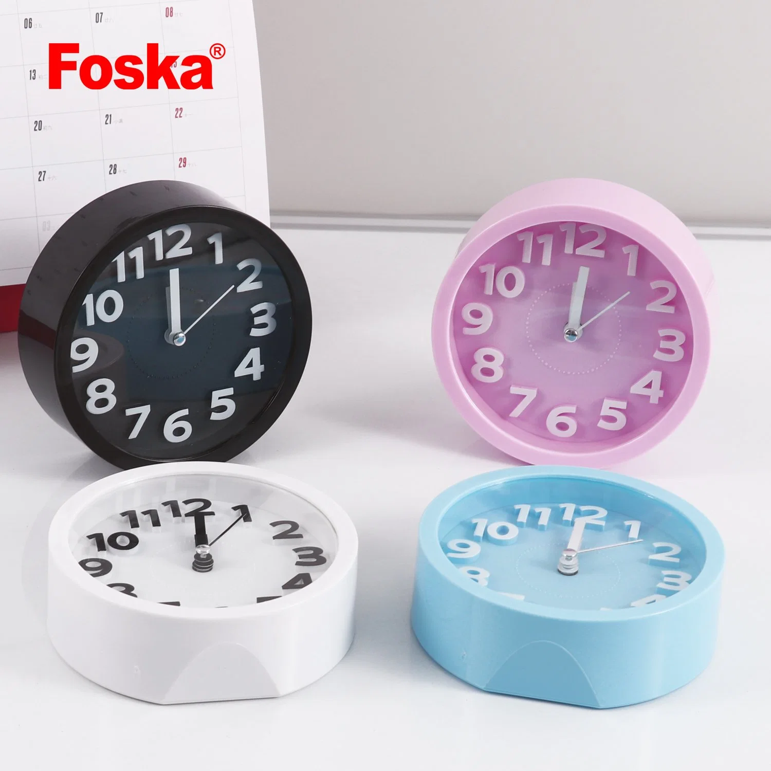 Foska Plastic Assorted Color Circle Alarm Clock