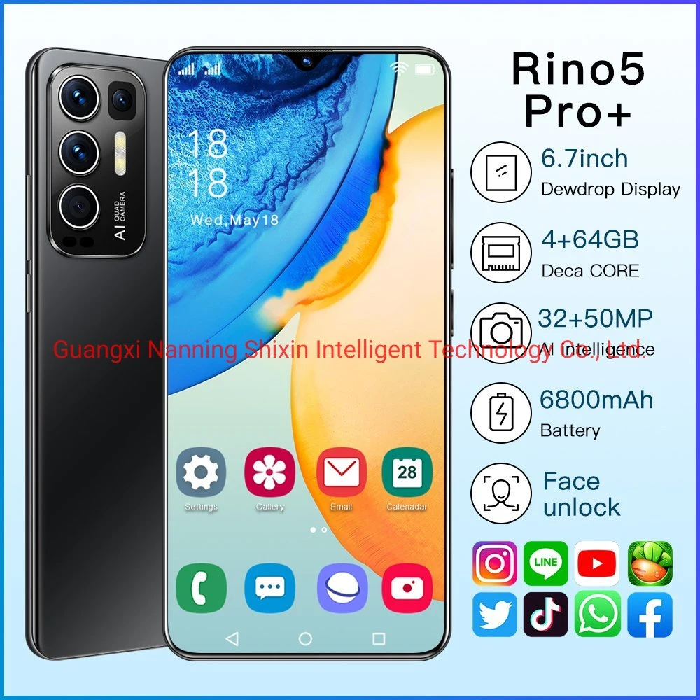 Rino original5PRO Smartphone+ 4/64Gb Celular Smart Phone 4G LTE Face de rede