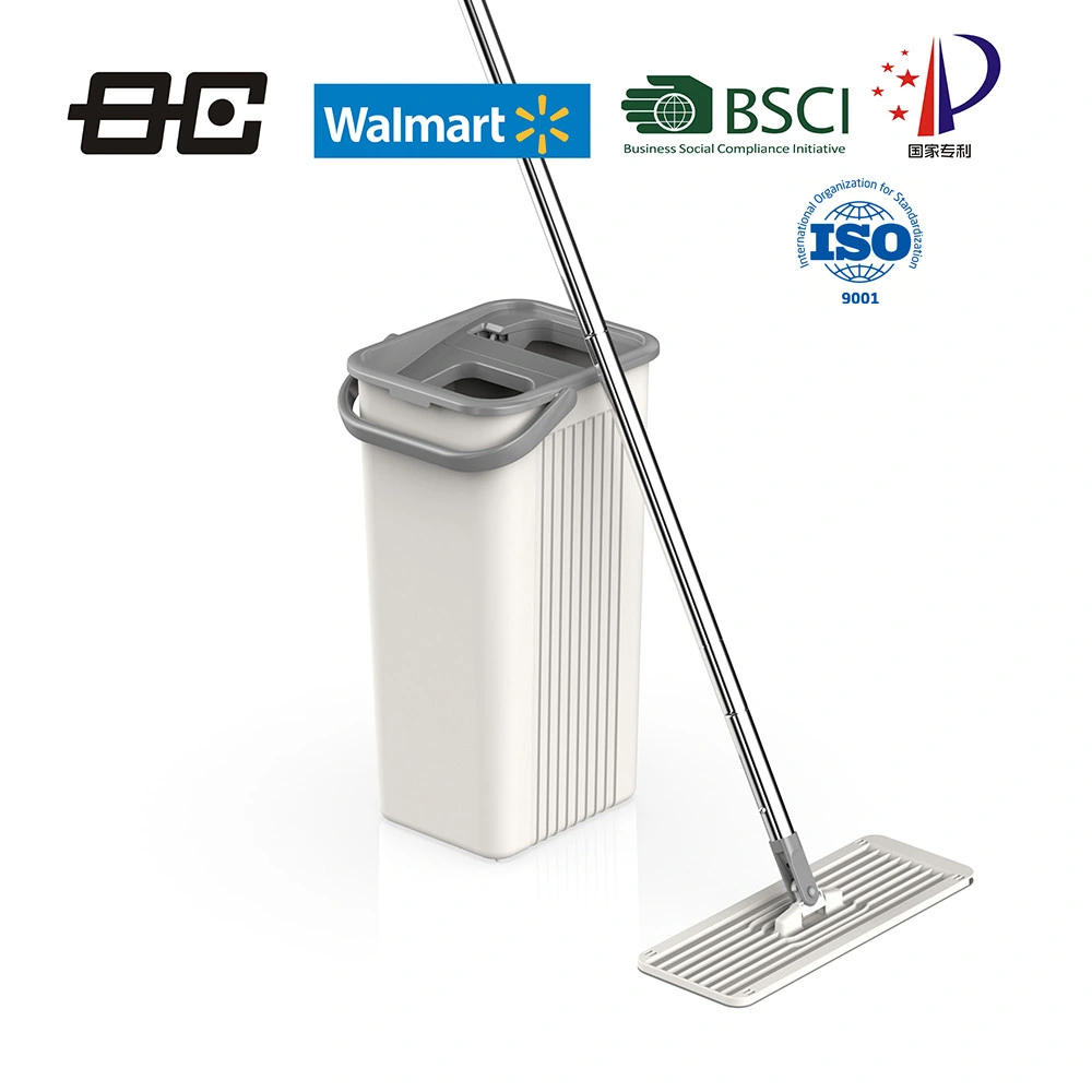Wet and Dry Use Bosheng Factory Wholesale Flat Mop with Bucket for All Floors