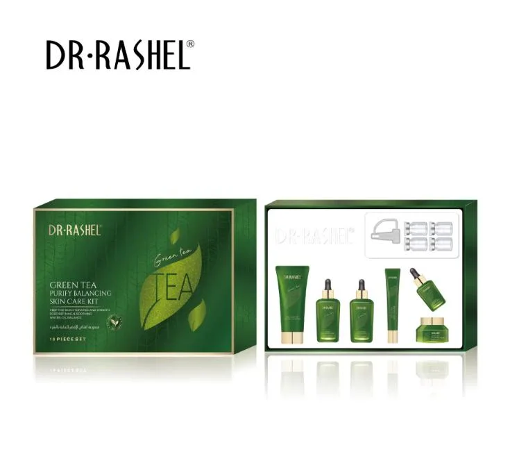 Hautpflege Grüner Tee Reinigen Balancing Skin Care Kit 10 PCS/Set Feuchtigkeitsspendende Pflege für die Pflege der pflegende Gesichtsbehandlung