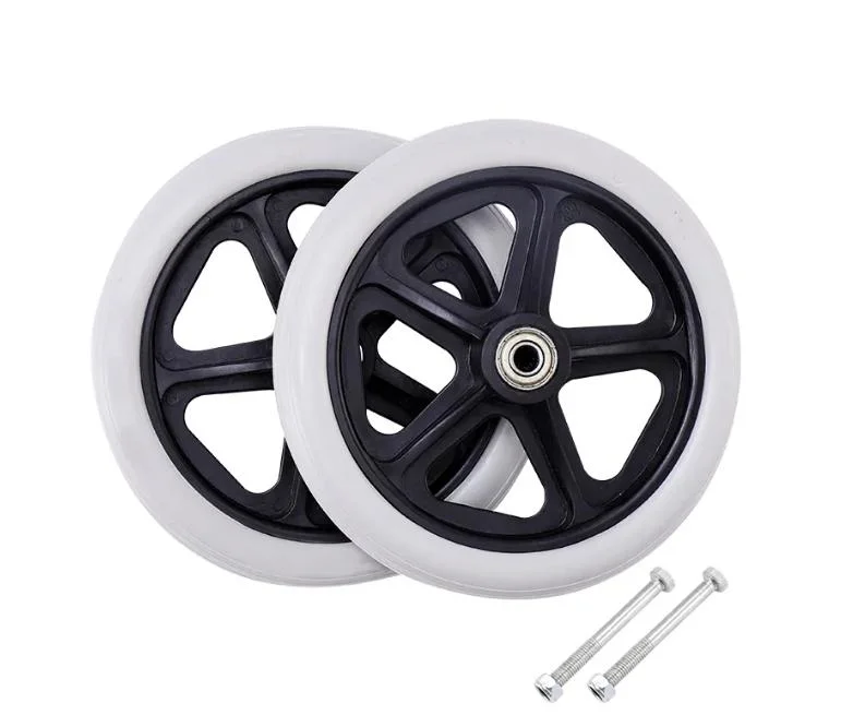 Medical Equipment Precision Machining Parts Wheelchair Brake Parts Rear Wheels with Rubber Tires