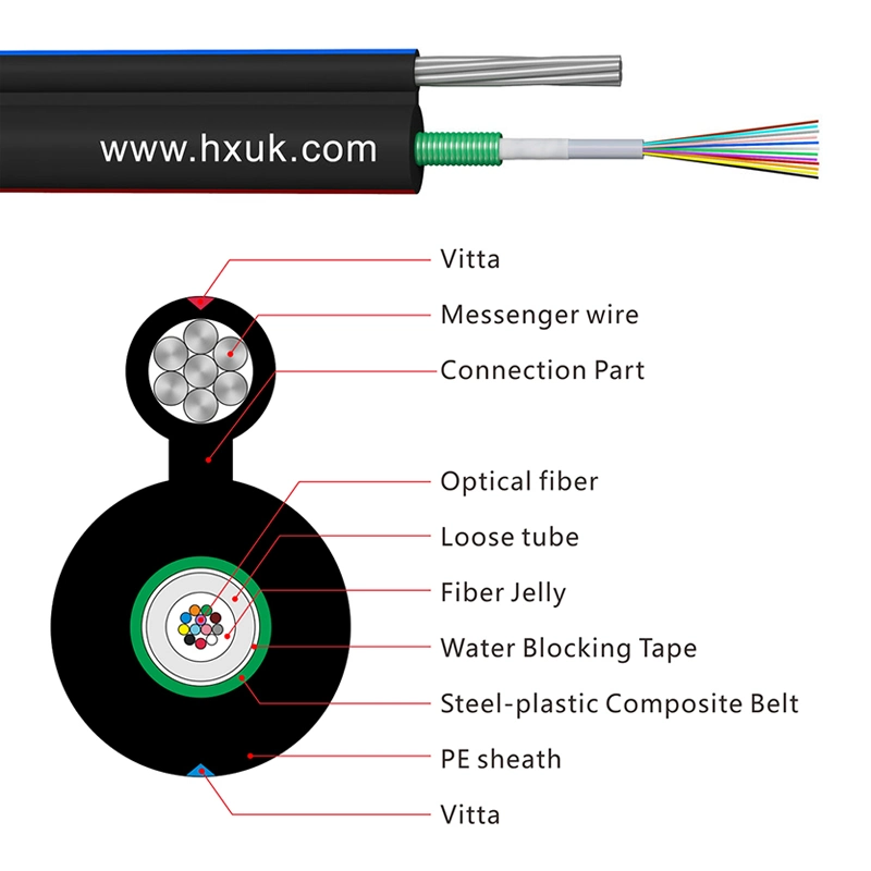 Outdoor De Fibra Optica 2/4/6/8/10/12fo Single Mode Fiber Optical Cable