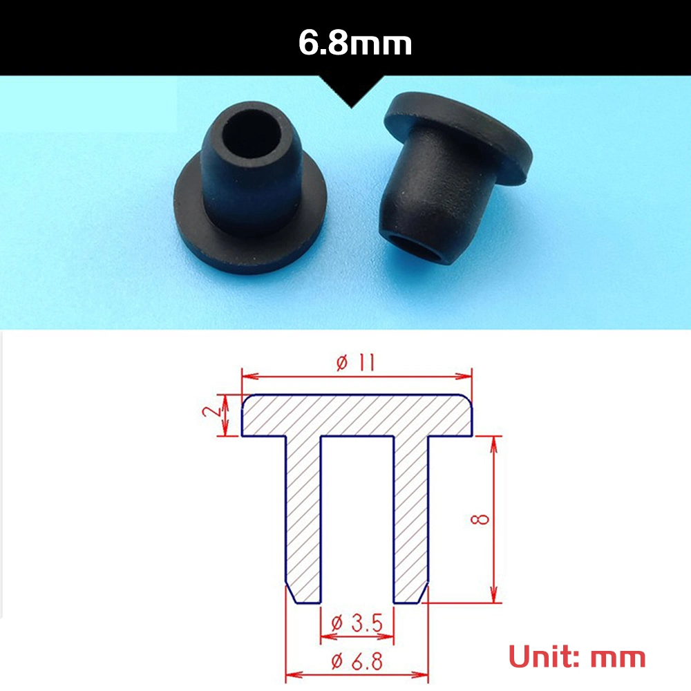 Silicone Rubber Plug Cable Blanking End Snap-on Gasket Bung Wire Protect