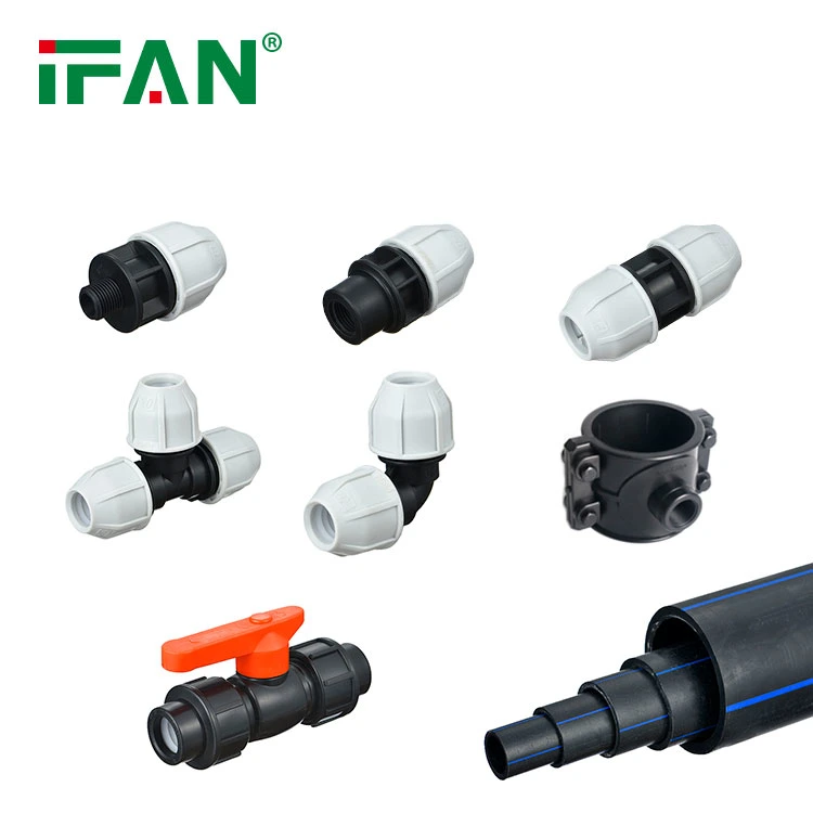 Ifan Factory Poly Pipe Fittings 20-110mm Elbow Tee Valve HDPE Pipe Fitting