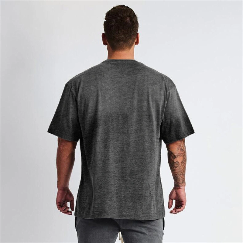 Unbeschriftete Street Wear T-Shirt aus Baumwolle mit übergroßen T-Shirt mit Überwurf und Überwurf Hochwertiges Printing Heavy Weight T-Shirt für Männer