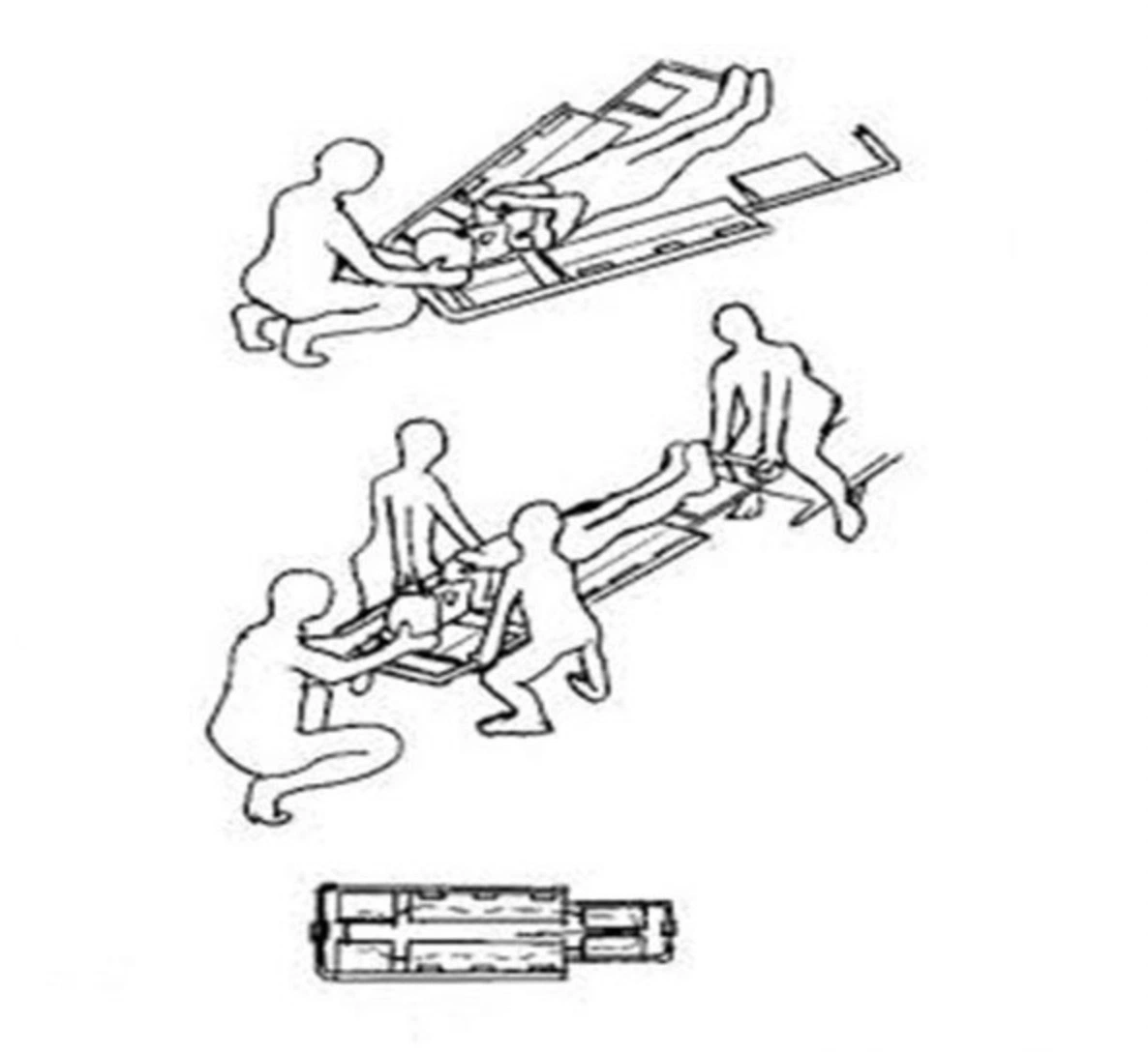 Plegable, Médico de aleación de aluminio portátil desmontable camilla.