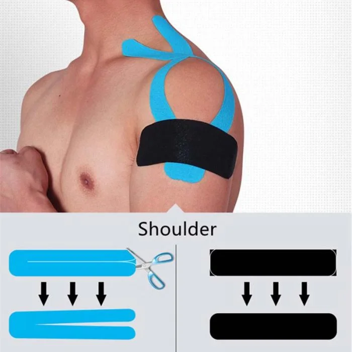 Kinesiotape elástica impermeável pré-cortada Athletic Fita muscular Terapia de algodão