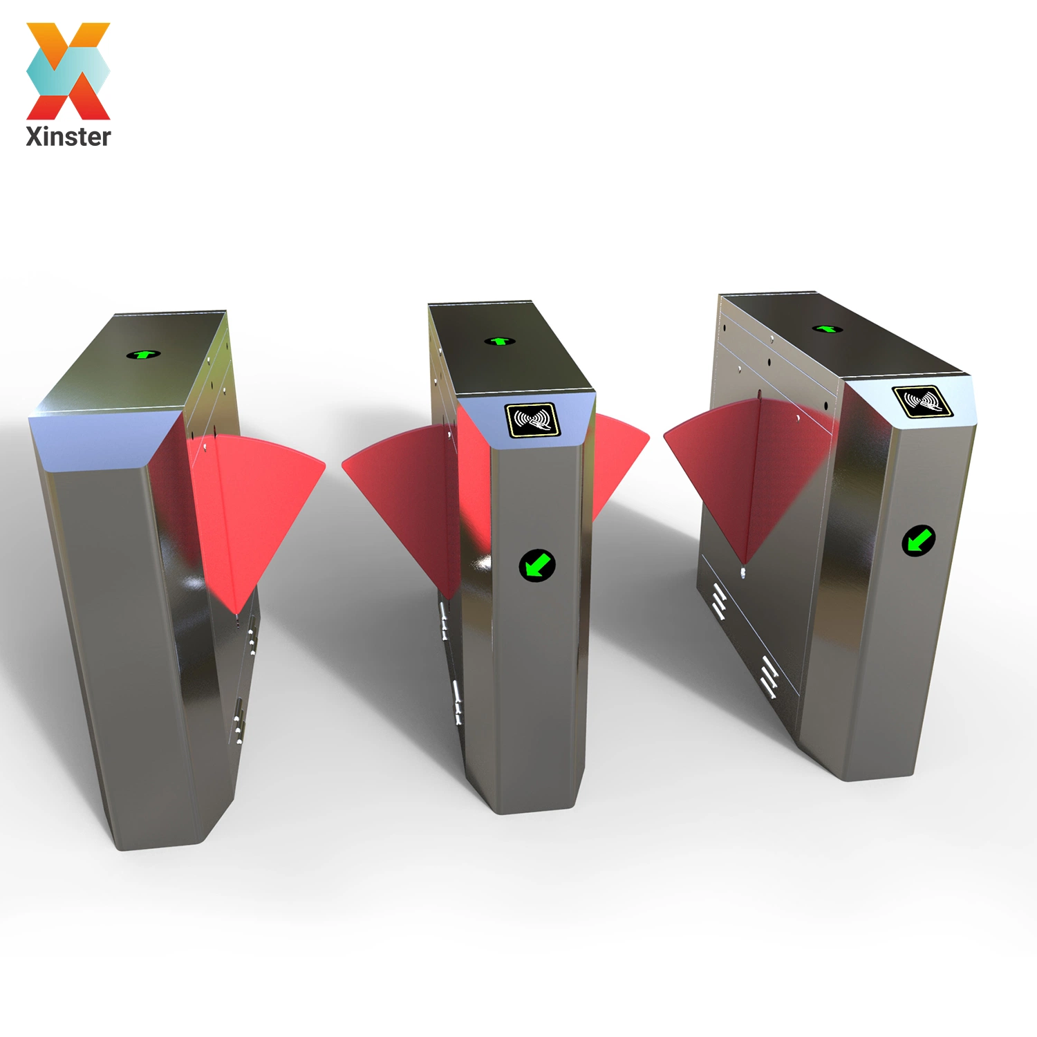 Office Gate Security Entrance Management RFID Card Access Control System Vertical Flap Barrier Turnstile Gate