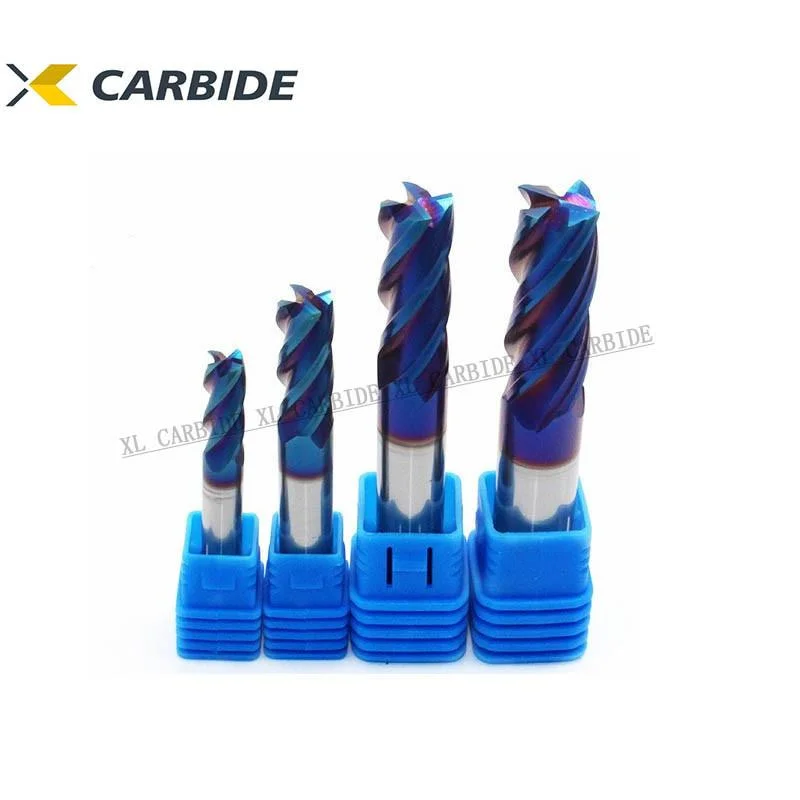 New Design 4 Flute Flat Square Milling Cutter Carbide End Mill Fresa for Stainless Steel High Hardness Metal