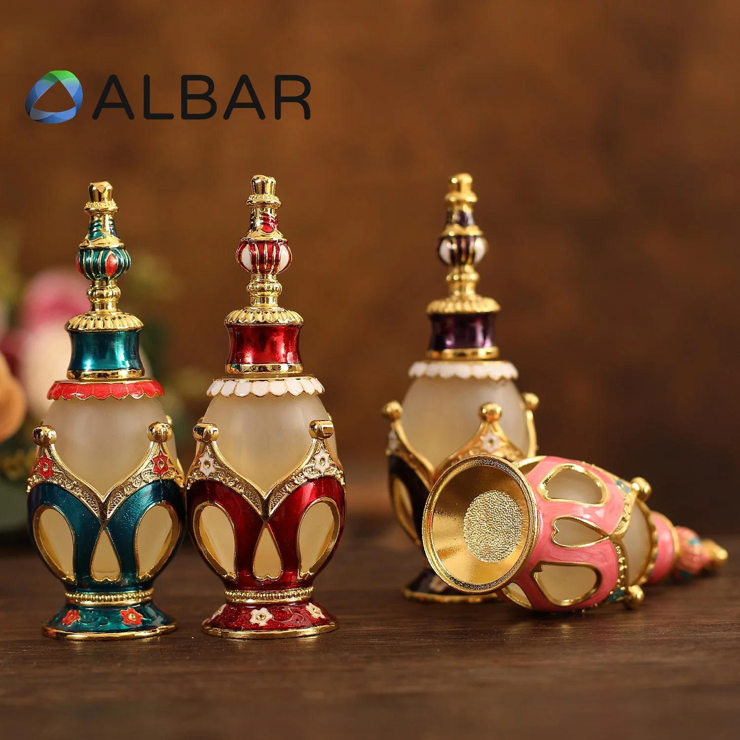 Peacock Shape Attar Oud Arabian Style Glass Perfume Bottles for Fragrance