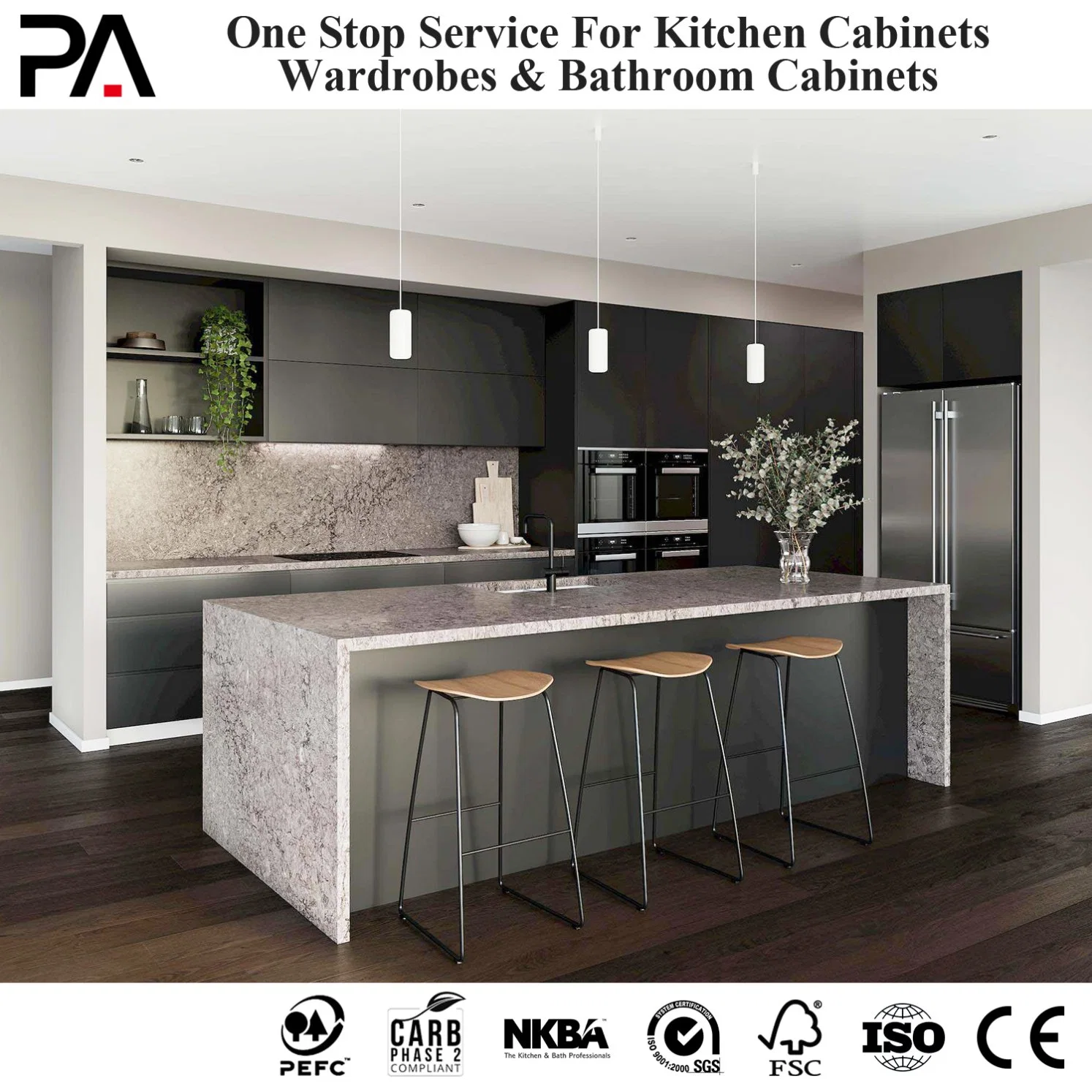 PA Home Improvement diseño popular paquete de 2 Cocina laca