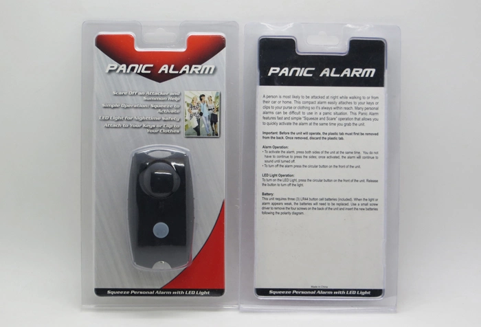 Promotion Gift 120dB Aloud Anti Attack Panic Safety Security Personal Alarm with LED Light for Lady Children Elders
