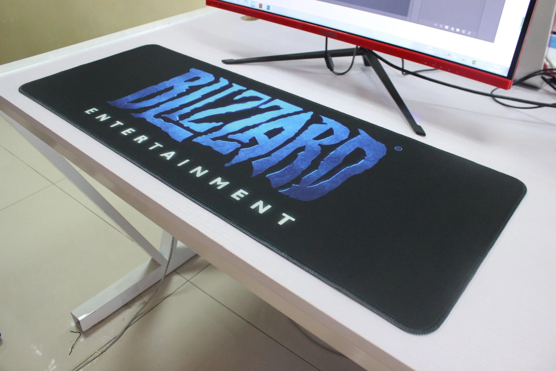 Teclado à prova de tapete de grandes jogos Mouse pad com apoio de punho restante