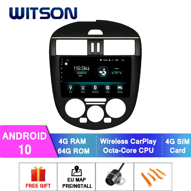 Witson Octa-Core Android 11 Indash Car DVD Player for Nissan 2011-2015 Tiida Manual Air-Conditioner Version