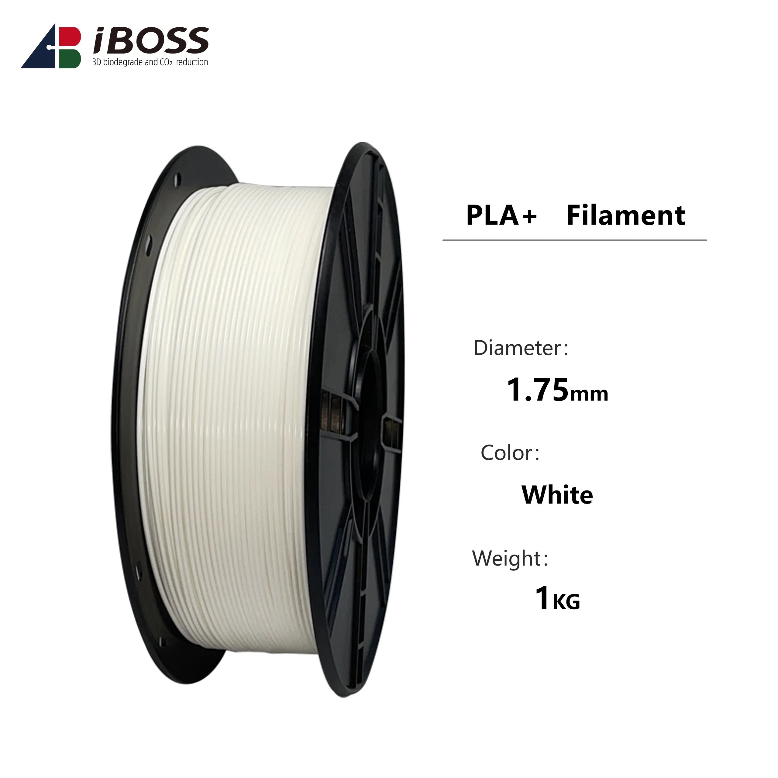 Le filament d'imprimante 3D blanc amélioré de dureté Iboss offre une qualité élevée PLA