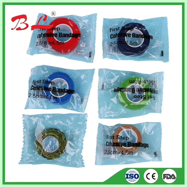 Self Adherent Cohesive Wrap Bandages Finger Tape Rainbow Color First Aid Self Adherent Cohesive -F