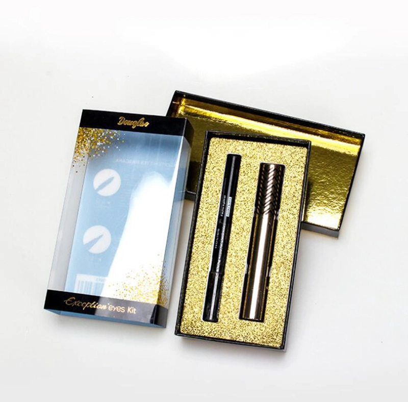 Marca de luxo de cosméticos personalizados Gold Caixa PET