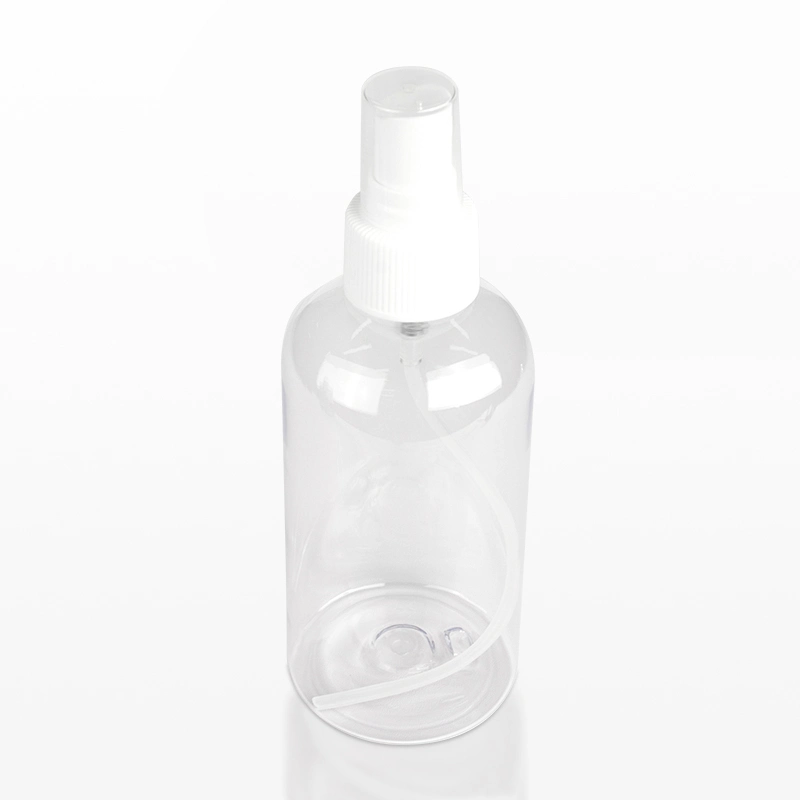 Flacon de parfum en plastique vide, en PET transparent, bouteilles de voyage rondes en PET pour emballage de vaporisateur cosmétique.