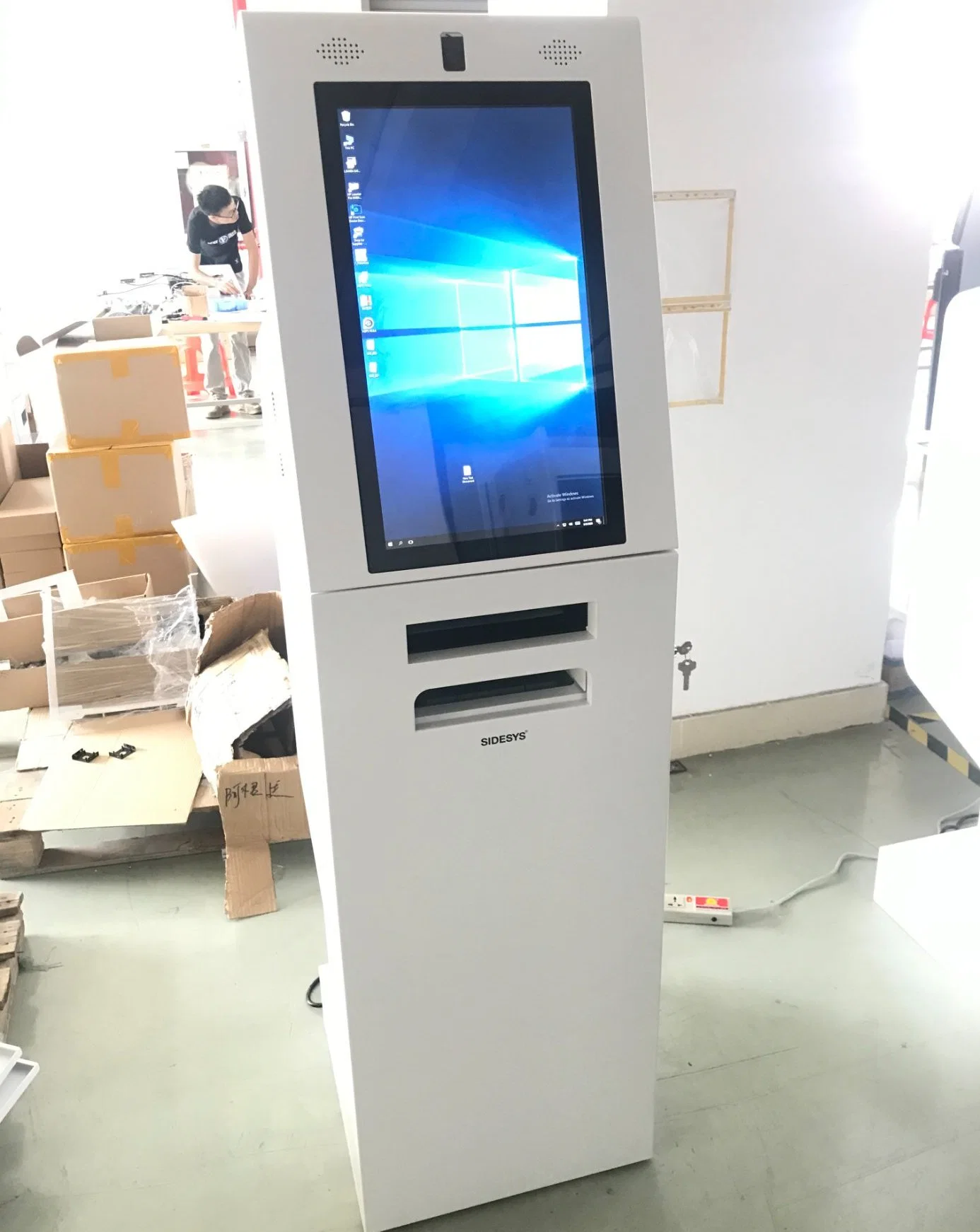 Touch Screen Interactive Kiosk with Metal Keyboard and A4 Laser Printer