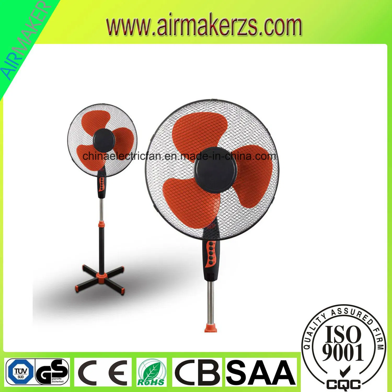 Red Shining Color 16" Electric Standing/Floor Fan