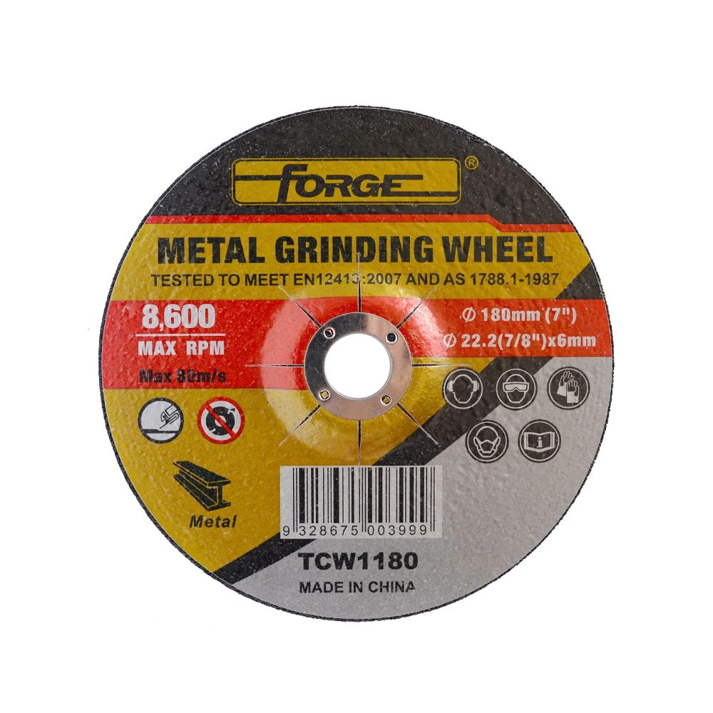 180*6*22.2mm Depressed Center Metal Abrasive Disc Grinding Wheel