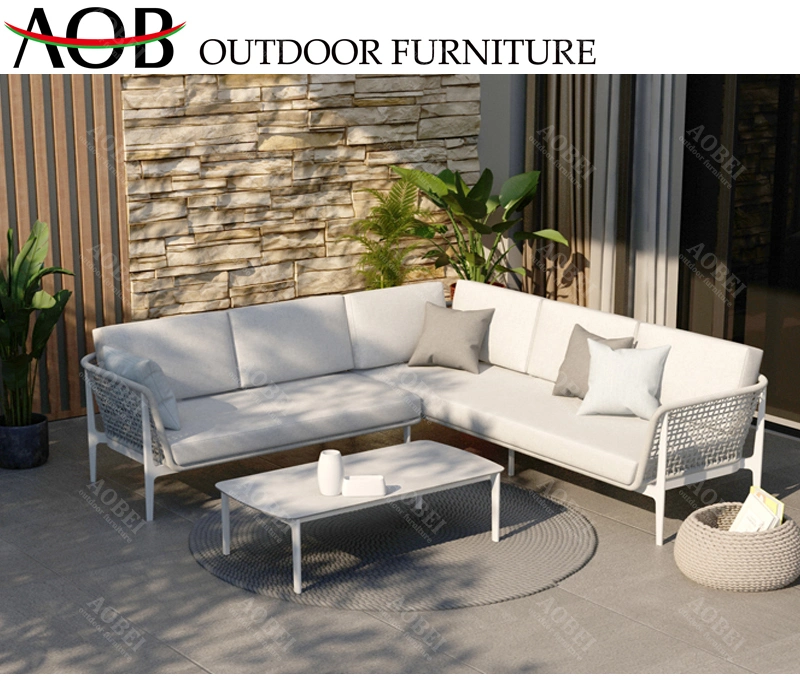 Modern Exterior Home Garden Hotel Patio Villa Outdoor Rope Sofa Set Furniture