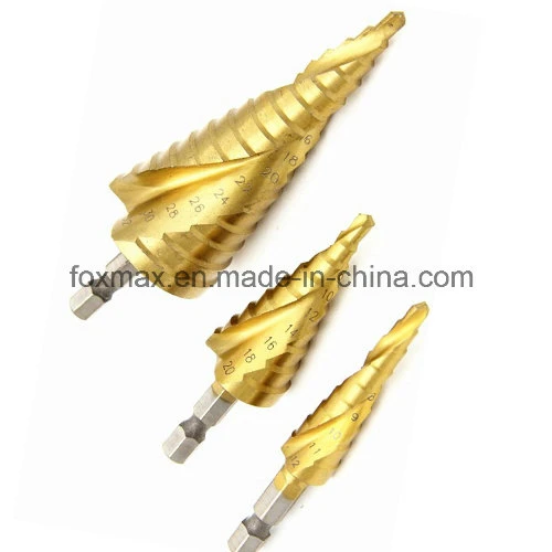 HSS Spiral Grooved Core Cone Step Drill Bits Set (FXD-02)