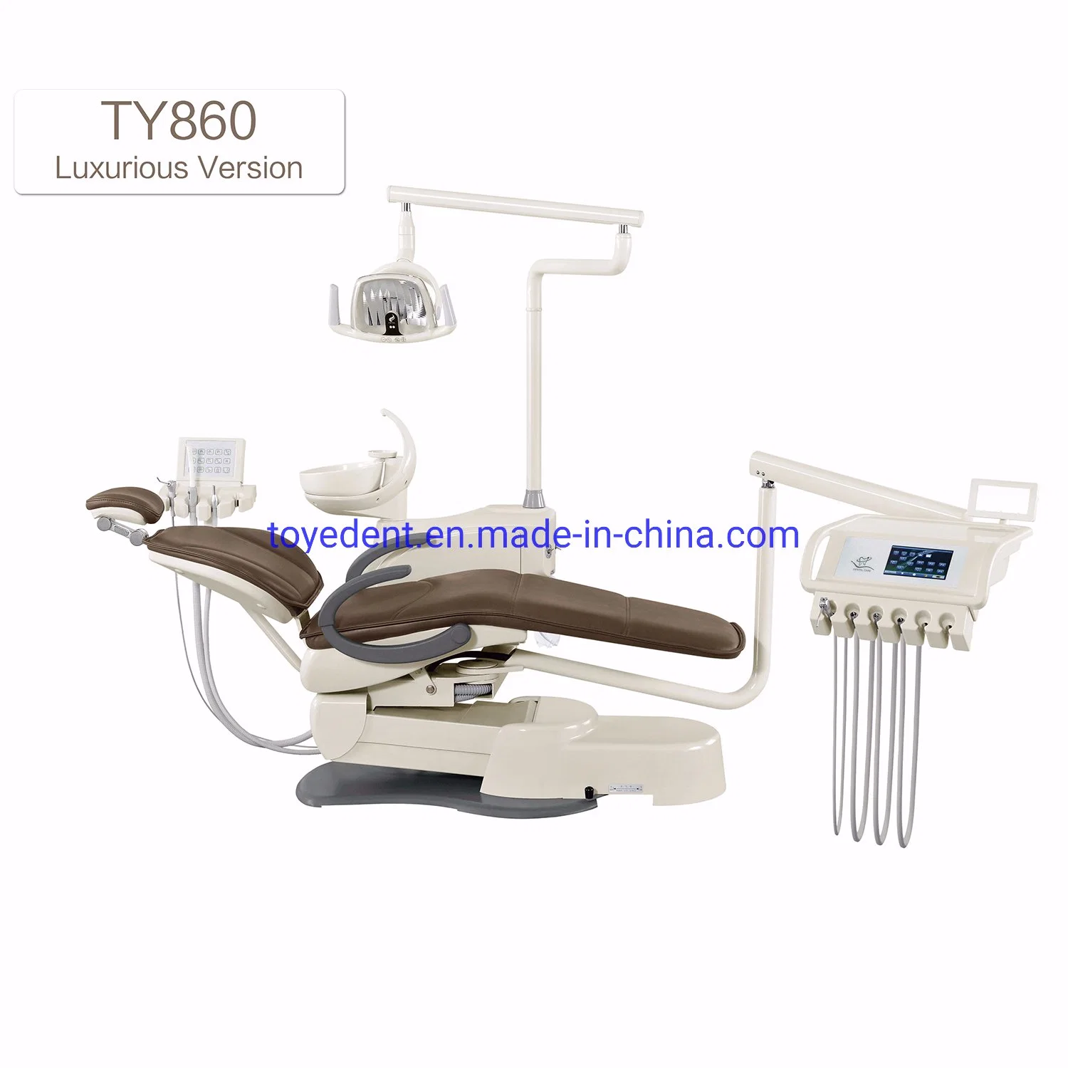 Luxury Design Dental Unit Ultralfabric Upholstery Dental Chair with LED Operation Light