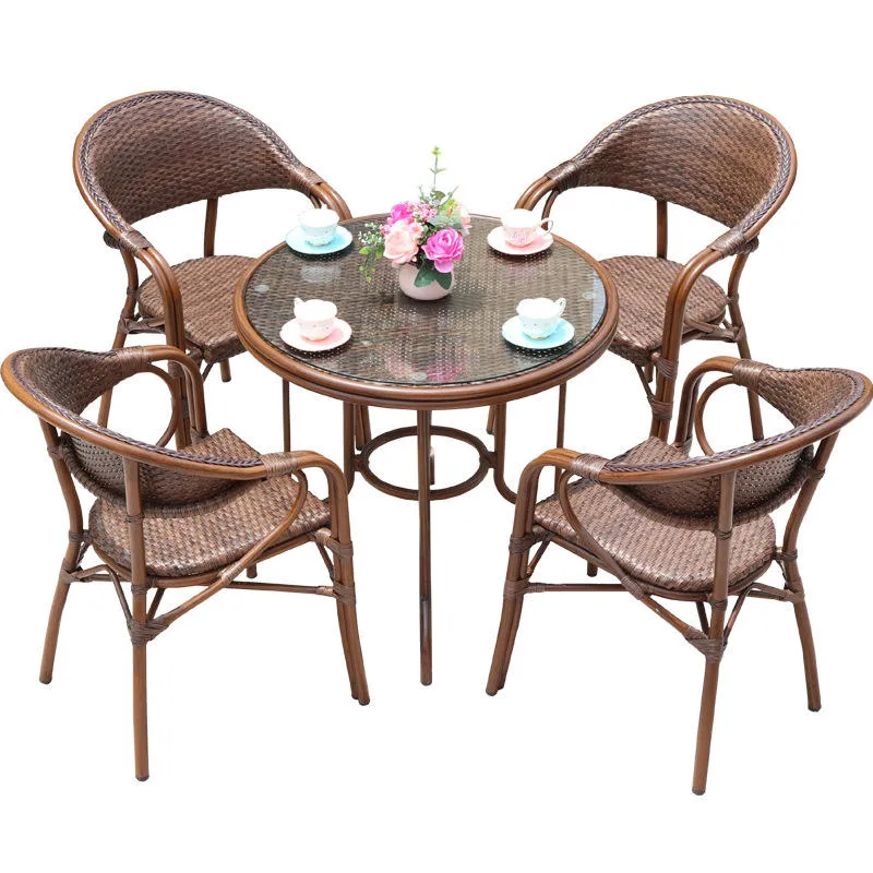 Plastic Rattan Furniture Terrace Set Aluminum PE Rattan Table Outdoor PE Wicker Outdoor Tables High quality/High cost performance  Outdoor Table