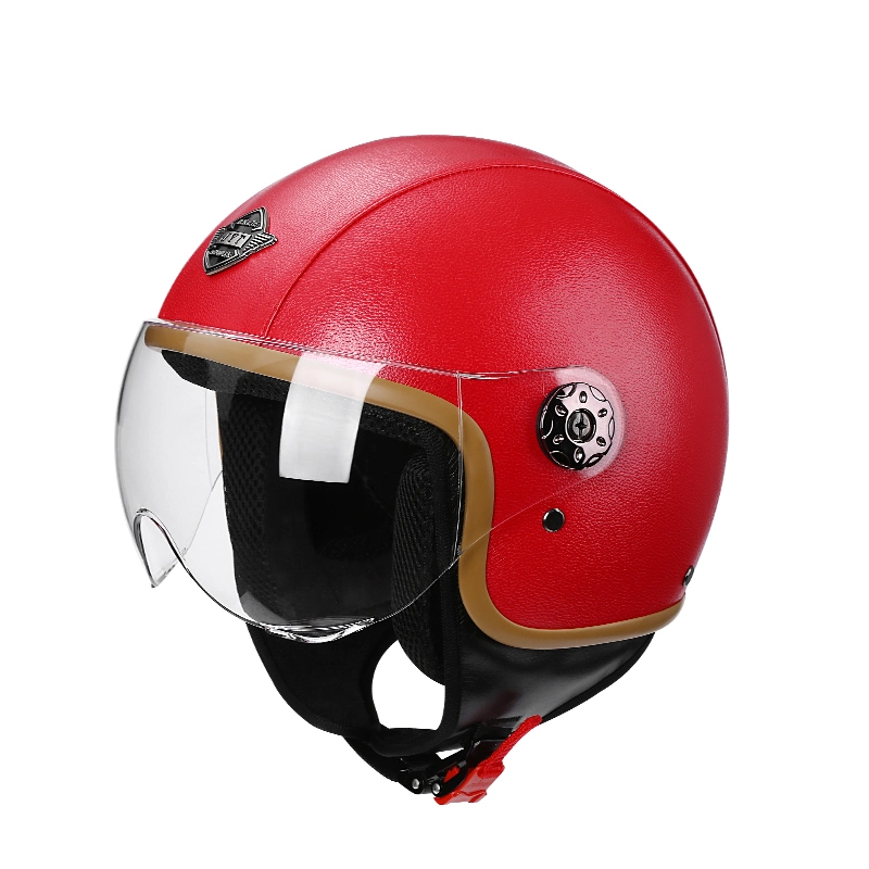 Available Different Colors 4 Seasons Black Cascos-Motociclet Cycling for Royal Enfield 3/4 Leaopen Face Unisex Retro Electric Motor Bike Half Face Helmet