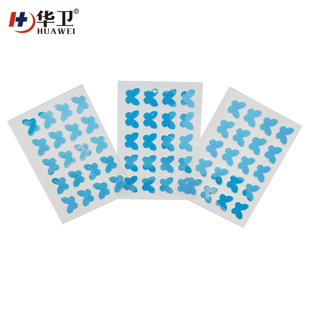 Chinese Manufacture Laser Film Hydrocolloid Acne Pimple Patch Butterfly Shape Sterile and Waterproof Faical Spots Treatment