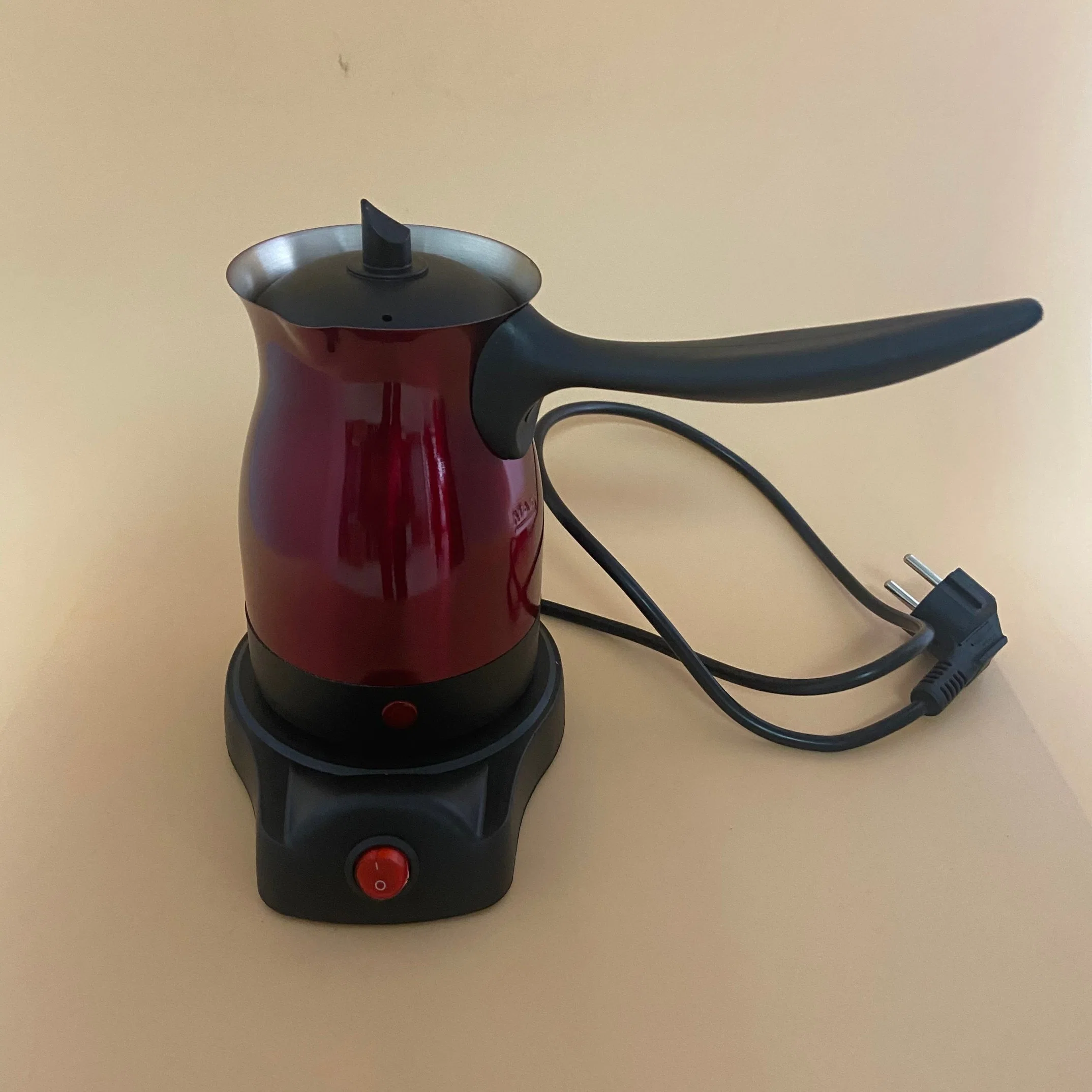 Peru cafeteira aço inoxidável corpo elétrico Red Coffee Pot Com tampa