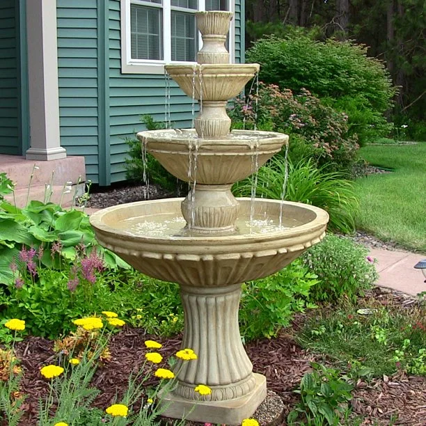 Obelisk-Shaped Fountain Stone Garden Products for Outdoor Decoration