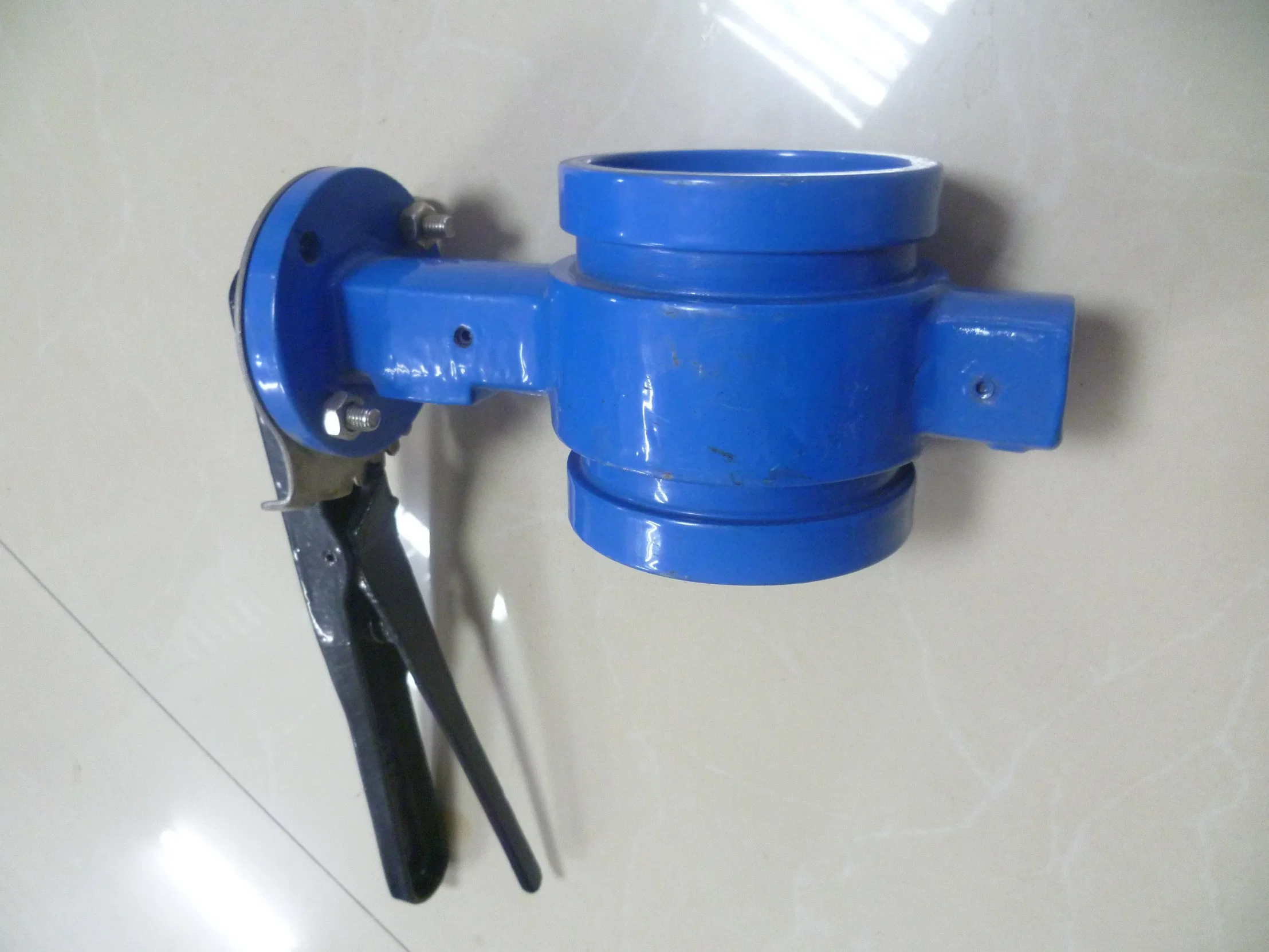 Grooved End Butterfly Valve Rubber Coated Disc Lining Disc with Hand Lever