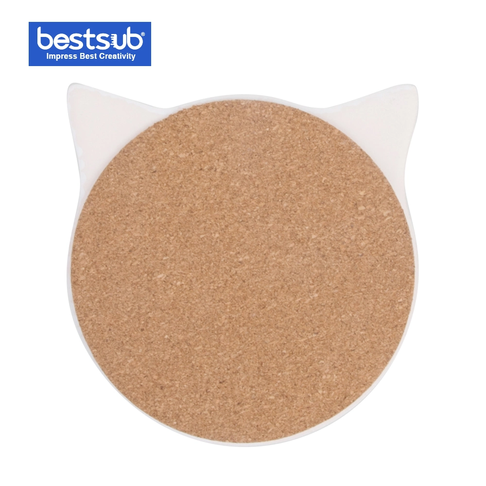 Bestsub Sublimation Cat Coaster W/ Cork (CBZ21)