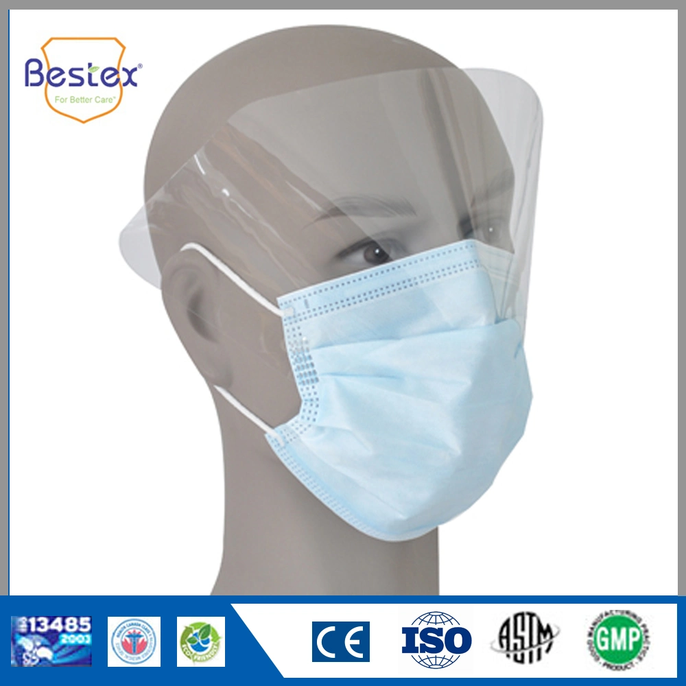 Mercado Chino Non-Woven cara desechables Mascarilla Facial con el escudo (FMS 34ET)