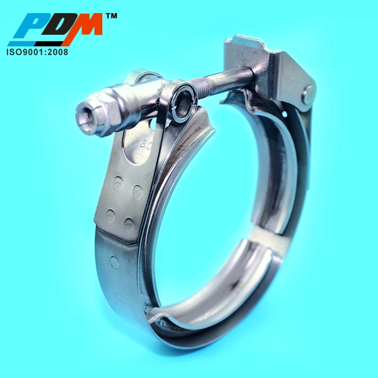 5.0" Turbo V Band Clamp with Interlock Ring Flanges