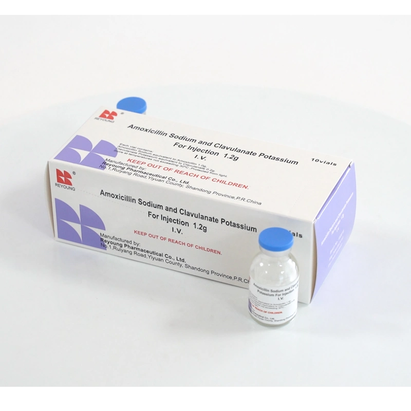 Amoxicillin Sodium and Clavulanate Potassium for Injection Pharmaceutical 1.2g with GMP Certificate From Reyoung