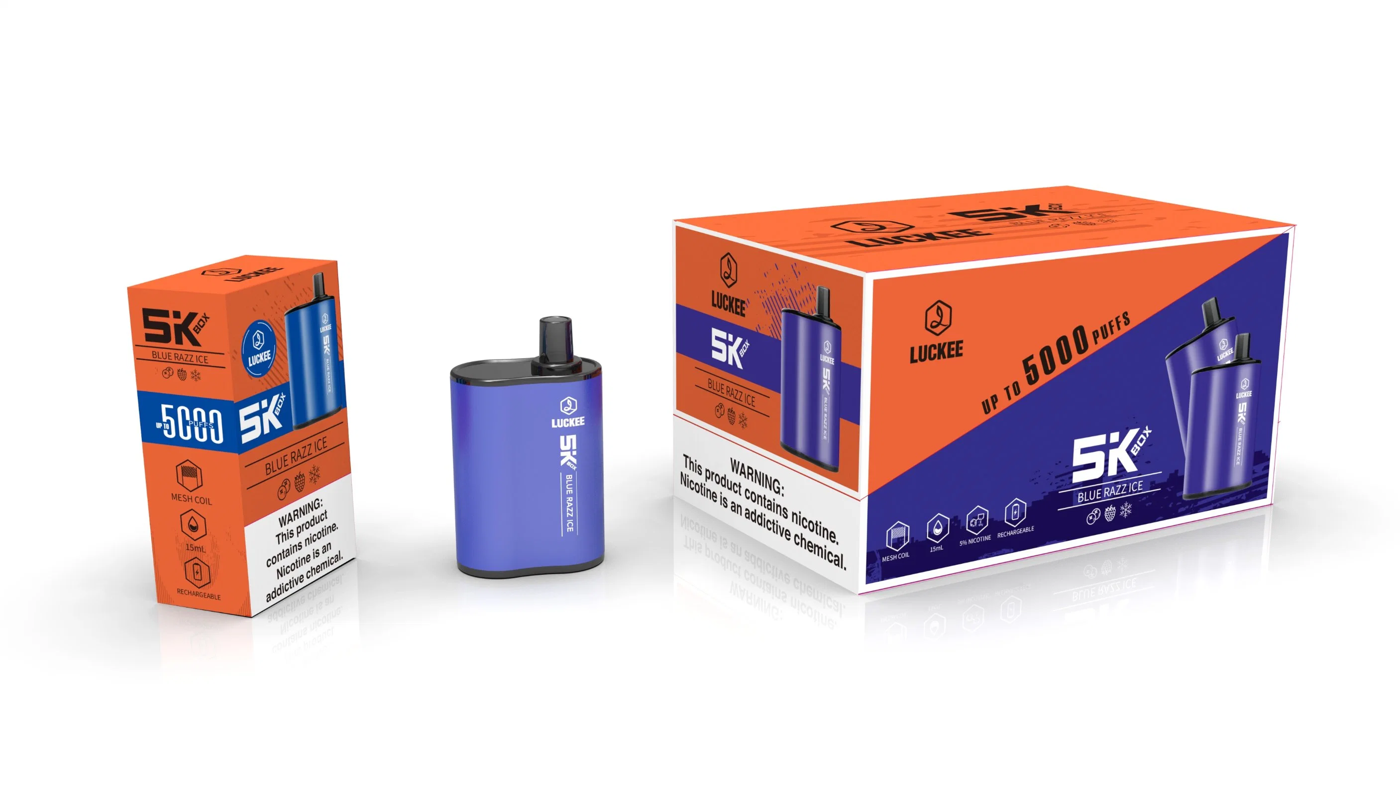 Factory Wholesale/Supplier Luckee 5000 Puffs 550mAh Battery Rechargeable Disposable/Chargeable Vape Mod