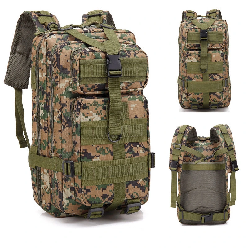 Grande Capacidade Esportes ao Ar Livre Lazer Viagem Acampamento Caminhada 3p Mochila Tática Estilo Militar Camuflagem Saco de Pacote (CY0001)