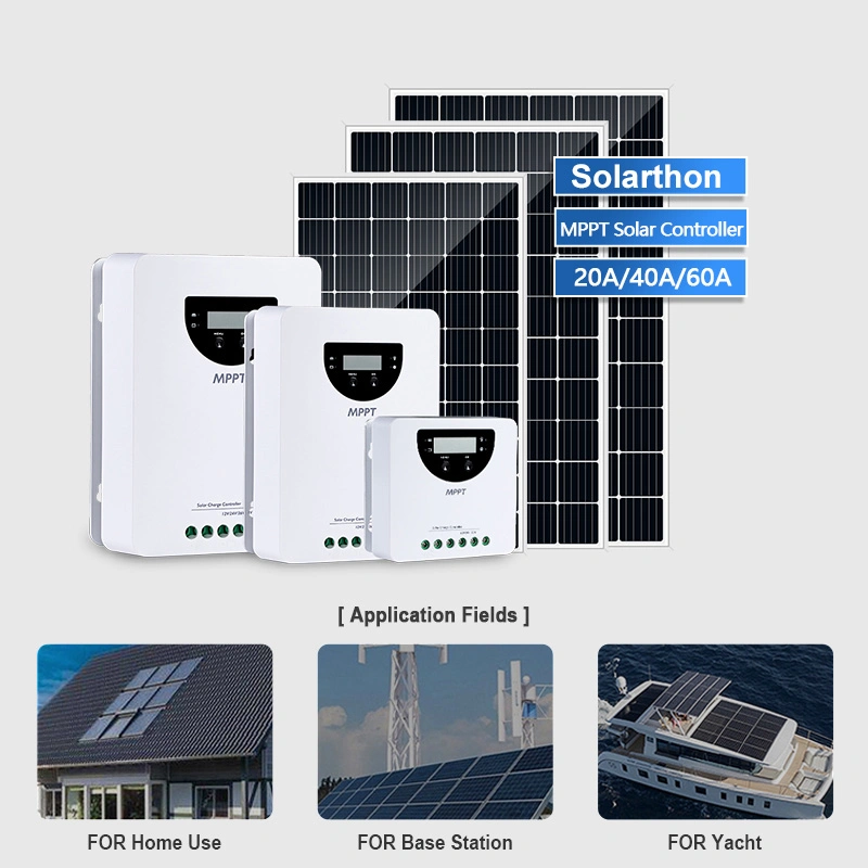 PWM 20A 40A 60A Solar Power Regulator USB LCD Display Load Discharger Solar Chargercontroller