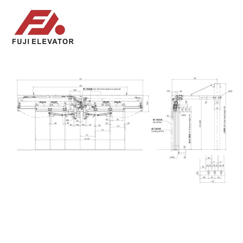 Elevator 6 Panels Center Opening Door Operator Fjdc131-76